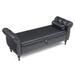 Rosdorf Park Tehama Storage Bench Solid + Manufactured Wood/Wood/Velvet in Black | 24 H x 63 W x 22.1 D in | Wayfair