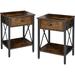 17 Stories Giorgina 21.9" tall End Table w/ Storage Wood in Black/Brown/Gray | 21.9 H x 15.7 W x 11.8 D in | Wayfair