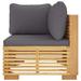 Ebern Designs Kaydian 27.4" Wide Outdoor Teak Patio Sofa w/ Cushions Wood/Natural Hardwoods in Brown | 23.6 H x 27.4 W x 27.4 D in | Wayfair