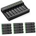 HiQuick (12 Pack) Rechargeable AAA Batteries 1.2V Ni-MH 1100Mah with 8 Bay LCD Smart Battery Charger for AA/AAA Ni-MH/NiCD Rechargeable Batteries