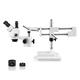 Vision Scientific VS-5FZ Trinocular Zoom Stereo Microscope 10x WF Eyepiece 0.7xâ€”4.5x Zoom 3.5xâ€”90x Magnification 0.5x & 2x Auxiliary Lens Double Arm Boom Stand