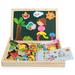 NUOLUX Wooden Educational Toys Double-sided Magnetic Animal Puzzle Board Early Education Game for Children Boys and Girls