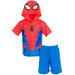 Marvel Spider-Man Toddler Boys Mesh Athletic T-Shirt Shorts Outfit Set Toddler to Big Kid