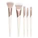 EcoTools Luxe Natural Elegance Professional Face Makeup & Foundation Brush Set Premium Brush Kit For Face Cheek & Eye Makeup Synthetic Makeup Brushes Vegan & Cruelty-Free 5 Piece Set