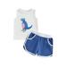 Arvbitana Baby Boys Casual Outfit Set Newborn Kids Sleeveless Round Neck Dinosaur Print Tank Tops + Elastic Sweatpants Toddler Girl 2-Piece Outfits 0M-3T