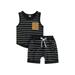 Ma&Baby Kid Baby Boy Summer Cotton Outfit Set Sleeveless Tank Top and Shorts Infant Boy Clothes Set