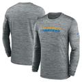 Men's Nike Heather Gray Los Angeles Chargers Sideline Team Velocity Performance Long Sleeve T-Shirt