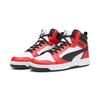 Sneaker PUMA "REBOUND V6", Gr. 45, bunt (puma weiß, puma schwarz, for all time rot), unifarben, sportlich, Schuhe
