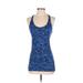 Nike Active Tank Top: Blue Floral Activewear - Women's Size X-Small
