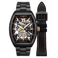 Thomas Earnshaw Men's 45mm Supremacy Tourbillon Black Mechanical Skeleton Watch with Solid Stainless Steel Bracelet ES-8277-44