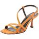 Pinko Damen Anais Wildleder/Strass Sandale mit Absatz, A71 Orange Vibrierend, 41 EU Weit