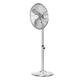 GEEPAS 16 Inch Chrome Metal Pedestal Fan – Electric Standing Floor Fan with 3-Speed, 4 PC Aluminum Blades - Oscillating Metal Table Fan - Ideal for Home and Office Use – 2 Years Warranty, 50W, Chrome