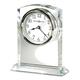 Howard Miller Flaire Table Clock 645-713 – Modern Glass Optical Crystal Home Decor, Beveled Sides & Base, Quartz Movement