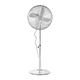 GEEPAS 16 Inch Chrome Metal Pedestal Fan – Electric Standing Floor Fan with 3-Speed, 4 PC Aluminum Blades - Oscillating Metal Table Fan - Ideal for Home and Office Use – 2 Years Warranty, 50W, Chrome