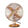 GEEPAS 12'' Metal Desk Fan – Electric Fan with 3-Speed, 4 Pieces Aluminum Blades - Oscillating Metal Table Fan - Ideal for Home and Office Use – 2 Years Warranty, Copper