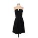 White House Black Market Cocktail Dress - A-Line: Black Solid Dresses - Women's Size 4