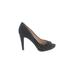 Nine West Heels: Slip On Stilleto Cocktail Black Shoes - Women's Size 8 1/2 - Peep Toe