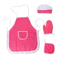 Ensemble de maniques à gants pour enfants tablier de cuisine chapeau de Chef Costume de jeu de