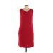 Dana Buchman Casual Dress - Sheath: Red Solid Dresses - Women's Size Medium