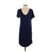 Gap Casual Dress - Shift V-Neck Short sleeves: Blue Print Dresses - Women's Size Small