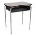 Learniture Adjustable Height Bow Tie Open Front School Student Desk w/ Plastic Book Box 2-Pack Wood/Metal in Brown | Wayfair LNT-BTOFD-GB-SV-BK