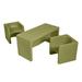 ECR4Kids Tri-Me Table & Cube Chair Set, Multipurpose Furniture,3-Piece Plastic in Green | 17 H x 32.75 W in | Wayfair ELR-14410-FG