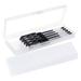 2Pack/set Plastic Pencil Cases Frosty Transparent Finish Two Compartments With Separate Lids Best For School Work - Size S 18*5*2CM (White)