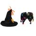 1 Set of Halloween Pet Headdress Halloween Pet Decor Halloween Neckerchief