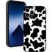 Compatible with iPhone 14 Pro Max Case Cow Print with Camera Lens Protective Cover for Girl for Women Hard PC Back Anti Slip Grip Bumper Protective Case for iPhone 14 Pro Max 6.7 Inch 2022 Cow Print