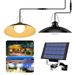 Rosnek LED Solar Pendant Lights Outdoor Indoor 1/2/3/4 Head Hanging Solar Shed Light IP65 Waterproof Ceiling Lamp