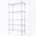 XM-304B Adjustable All-direction Mesh Border Rectangle Carbon Steel Metal Assembly 5-Shelf Storage Rack Silver Gray