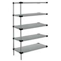 Quantum Storage Stainless Steel 5 Solid Shelf Add-On Kit - Stainless Steel - 24 x 24 x 86 in.