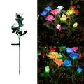 Lighting Ceiling Solar Light Solar Garden With Beautiful Realistic Rose Flowers -7 Color Changing Waterproof Solar Lights Outdoor For Yard Garden Decoratio Lights -Solar Outdoor Lights White