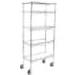 Metal Shelves - 5-Shelf Shelving Storage Unit on 5 Wheel Casters Metal Organizer Wire Rack Silver 3 000lb. (18 W x 36 L x 69 H)
