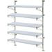 18 Deep x 60 Wide x 63 High Adjustable 5 Tier Solid Galvanized Wall Mount Shelving Kit