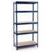 Costway 5-Tier Metal Storage Shelves 73 Garage Rack W/Adjustable Shelves Blue