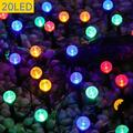 Ledander 20led Solar Light Lamp Fairy Lights with 8 Lighting Modes Mini Crystal Bubble Decorative Lights for Yard Pathway Patio Party Wedding-Multicolor
