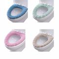 Destyer Toilet Seat Cover Bathroom Closestool Pads Washable Fiber Cloth Toilet Seat Covers Pads Thicker Bathroom Soft Toilet Seat Cover Pad Easy Installation