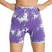 PEASKJP Biker Shorts Women High Waist Quick Dry Running Compression Shorts Running Workout Shorts Purple S