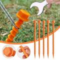 Anvazise 25cm Tent Stake with Wrench Storage Box Sharp Tip Spiral Thread Heavy Duty ABS Canopy Windproof Ground Nail Peg Camping Accessories Blue 5Pcs