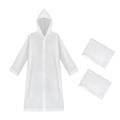 Rain Ponchos for Adults â€“ 2-Pack Rain Coats for Men and Women â€“ Semi-Transparent White Clear Ponchos with Hood â€“ Waterproof EVA Rain Gear Jacket for Outdoor Travel Hiking Festivals