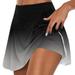 Skorts Skirts For Womens Casual Prints Tennis Golf Skirt Yoga Sport Active Skirt Shorts Skirt Gray