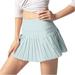 Womens Tennis Skirts Skorts High Waisted Pleated Ruffle Golf Mini Skirt for Women Quick-Dry Jogging Workout Shorts (Medium Light Blue)