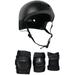 Skateboard Helmet Elbow/Knee/Wrist Pad Combo Adult Small - Black Helmet