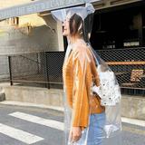 Freesmily Super Transparent Raincoat for Women Fashion EVA Waterproof Rain Poncho with Hood Drawstring