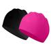 YOOSMATIC Swim Cap 2 Pack 3D Ergonomic Design Swim Cap for Long Hair Silicone Swimming Caps for Women Men Adults Black Roseo