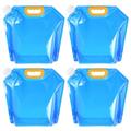 Uxcell 5L Collapsible Water Container Bag Plastic Storage Jug Folding Water Bag 4 Pack Blue