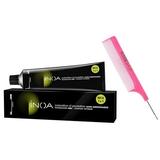 7 / 7N - Blonde L oreal INOA Ammonia-Free Permanent Hair Color Dye 100% White/Grey Hair Coverage 2023-2024 version (w/Sleekshop PINK Rat Tail Comb) Cream Haircolor Creme