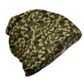 Camouflage Unisex Beanie Hunter in Forest Hiking Outdoors Green Brown Khaki by Ambesonne