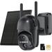 4G LTE Cellular Solar Security Camera Wireless Outdoor No WiFi Battery Cameras(Verizon AT&T and T-Mobile) 360Â° View 2K Color Night Vision PIR Motion Sensor 2 Way Audio(64G SD&SIM Card Included)